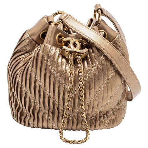 Chanel Small Coco Pleats Drawstring Bucket Bag 